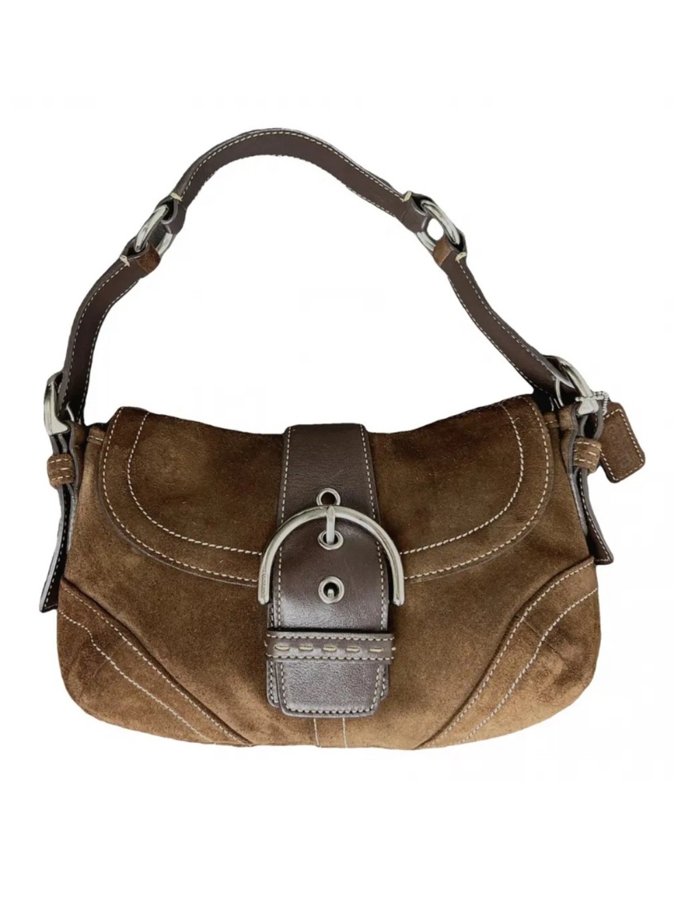 Vintage Y2k Brown Suede Coach Soho 9692
